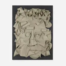 Irving Harper, Untitled (Abstracted Face), painted paper construction