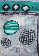 Untitled by Martin Bradley, oil on wooden board 61 x 43cm, sold Jun 2020