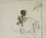 Pete Doherty, Untitled, blood and crayon on canvas 51 x 61cm