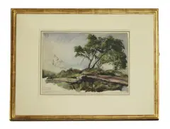 Edward Halliday, Untitled, pen and ink and watercolour 28 x 38.5cm
