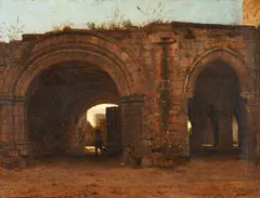 Heinrich Hansen, Ruins of a Building with a Figure, York, oil on canvas
