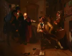 Soliciting a Vote by Robert William Buss, oil on board, offered Mar 2025