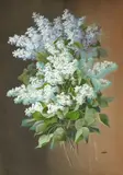 Raoul Maucherat de Longpré, Still Life of Lilacs, gouache and pastel on paper