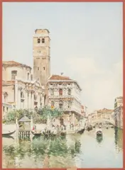 The Palazzo Labia, Venice by Federico del Campo, watercolor on paper, offered Mar 2025