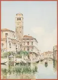 Federico del Campo, The Palazzo Labia, Venice, watercolor on paper