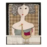 Portrait of a girl and her bird (two works) by Pieter van der Westhuizen, both ink and watercolor on paper, sold Nov 2025