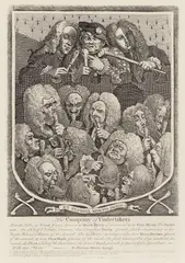 The Company of Undertakers (Paulson 1989.144) by William Hogarth, 1736, Etching on wove paper, sold Sep 2025