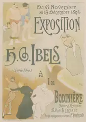 Henri Gabriel Ibels, Exposition H. G. Ibels à la Bodinière, 1894, Lithographic poster in colors on wove paper
