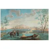 Italian School, A pastoral scene, watercolor on paper