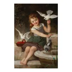 William-Adolphe Bouguereau, Girl with three birds, oil on canvas