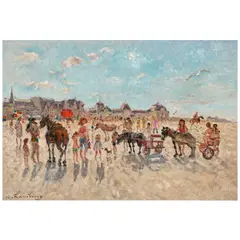 André Hambourg, Les petits chevaux par beau temps, oil on canvas
