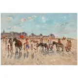 André Hambourg, Les petits chevaux par beau temps, oil on canvas
