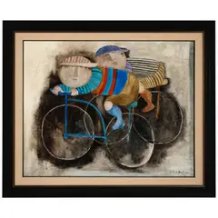 Graciela Rodo Boulanger, Two cycling children, oil on canvas