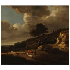 Jan Wijnants, A goat herd, oil on canvas