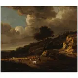 Jan Wijnants, A goat herd, oil on canvas