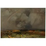 Toni, Rural landscape with rainbow, oil on canvas