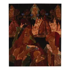 Karoly Fulop, Devotional scenes (four works), all watercolor and ink on paper, three laid down on board, one laid down on panel