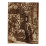 Venetian School, The Annunciation, pen and brown ink and brown wash on paper