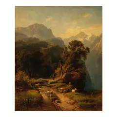 Eduard Pape, Lake Lucerne, oil on canvas