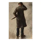 Henry, Portrait of a man from behind, oil on canvas laid down on board