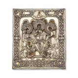 ICON OF THE DEISIS WITH SAINTS ZOSIMA AND SAVATII by Icône Représentant La Déisis Avec Les Saints Zosime Et Savvati, Russia, first half of 19th century, offered Dec 2025