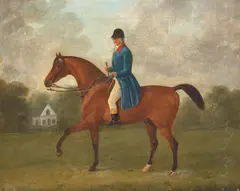 John Nost Sartorius, Horses and riders (a pair), both oil on canvas
