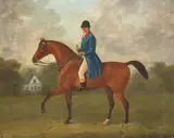 John Nost Sartorius, Horses and riders (a pair), both oil on canvas