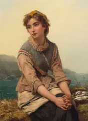 William Oliver, The fisherman's daughter, oil on canvas