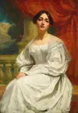 Milton Herbert Bancroft, A portrait of a lady in white, oil on panel