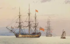 Derek Gardner, His Britannic Majesty's 64-Gun Ship 'Agamemnon', watercolor on paper
