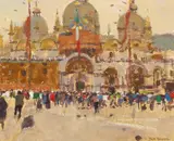 Ken Howard R.A., St Mark's, Venice, oil on linen laid down on board