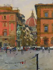 The Duomo, Florence by Ken Howard R.A., oil on canvas, sold Sep 2024