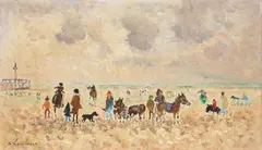 André Hambourg, Temps país par la plage, oil on canvas