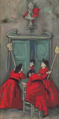 Folletto sulla statua by Nino Caffè, oil on panel, sold Sep 2024