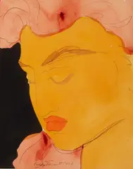 Madge Tennent, Portrait of a Woman (Two Works), both watercolor and ink on paper
