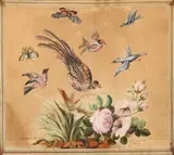 French School, 19th century, Still Lifes with Birds (A Pair), watercolor and ink on paper