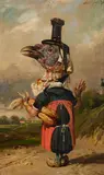 Louis Guy, Anthropomorphic Duck and Turkey (Two Works), both oil on board