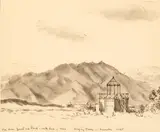 Van Day Truex, Singing Trees Ranch, Desert Hot Springs, California, ink and ink wash on paper