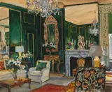 Mstislav Dobuzhinsky, Elsie de Wolfe's Suite at the Plaza Hotel, watercolor on paper
