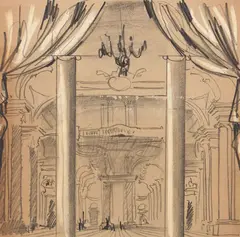 Group of Four Sketches for Set Designs by Tony Duquette, sold Oct 2024