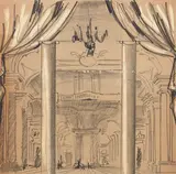 Tony Duquette, Group of Four Sketches for Set Designs