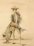 Tony Duquette, Study for Figure in Tartan