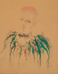 Costume Design with a Lizard Stole by Tony Duquette, gouache and watercolor on paper, sold Oct 2024