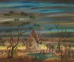 Gilbert Adrian, Strange Africa, oil on canvas