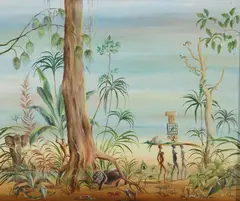 African Landscape by Gilbert Adrian, oil on canvas, sold Oct 2024