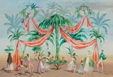 Gilbert Adrian, Untitled (Tropical May Pole Scene), oil on canvas