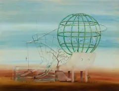 Imaginary Architecture; Study for Imaginary Architecture (Two Works) by Gilbert Adrian, oil on canvas; pencil on paper, sold Oct 2024