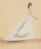 Charles Pilatte, Fashion Illustration for House of Worth, unsigned