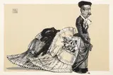 Michaele Vollbracht, Portrait of Charles Frederick Worth, gouache, pen and ink on illustration board