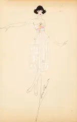 Lucile, Portrait of a Woman, ink and gouache on paper
